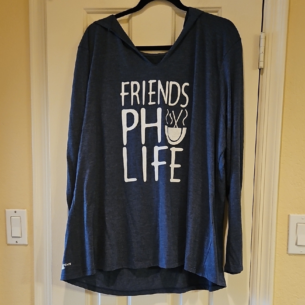 Blue Oversized Long Sleeve Hoodie